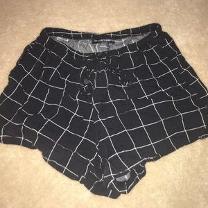 black and white grid pattern shorts